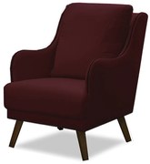 Poltrona Decorativa Catar com Tachas Veludo Marsala G33 - Gran Belo