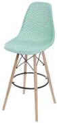 Banqueta Eames Furadinha cor Tifanny com Base Madeira 1,13 MT (ALT) - 55978 Sun House