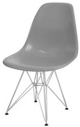 Cadeira Eames Polipropileno Cinza Cromada - 24129 Sun House