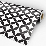 Papel de parede adesivo geométrico preto e branco