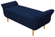 Recamier Estofado Ari 100 cm Solteiro Suede Azul Marinho - ADJ Decor