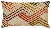 Capa de Almofada Olimpya em Suede Tons Marfim com Ferrugem - Chevron - 60x30cm