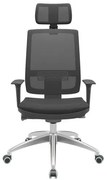 Cadeira Office Brizza Tela Preta Com Encosto Assento Aero Preto Autocompensador 126cm - 62986 Sun House