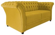 Namoradeira Chesterfield Sofia Suede Amarelo - ADJ Decor