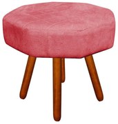 Puff Banqueta Decorativo Veronês Suede Rose - D'Rossi