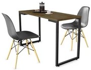 Conjunto Mesa de Cozinha Prattica Industrial 120cm e 2 Cadeiras Eames