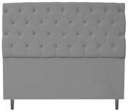 Cabeceira Estofada Liverpool 140 cm Casal Corano Cinza - ADJ Decor