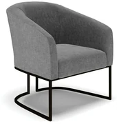 Poltrona Decorativa Industrial Preto Stella Linho D03 - D'Rossi - A26 Grafite