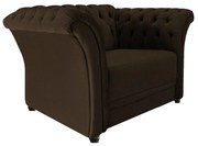 Poltrona Decorativa Chesterfield Sofia Corano Marrom - ADJ Decor