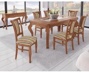 Conjunto de Jantar Barcelona com Cadeira Munike Miller Interiores - Mesa 1,60 com 6 cadeiras