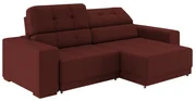 Sofá Sala de Estar Retrátil e Reclinável 3 Lugares Lisboa 230cm Couro Vermelho G58 - Gran Belo