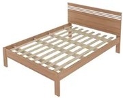 Cama de Casal Madeira CM8009 Amêndoa/Branco - Tecno Mobili