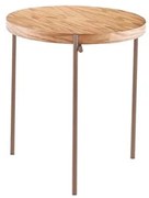 Mesa Apoio Rennes Tampo Cinamomo Natural com Pés Chocolate 51 cm - 51297 Sun House