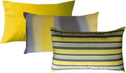 Conjunto 3 Capas Almofadas Lyon Amarelo e Cinza 30x50 cm