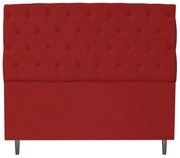 Cabeceira Estofada Liverpool 140 cm Casal Corano Vermelho - ADJ Decor