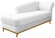 Recamier Vanessa 140cm Lado Esquerdo Suede Branco - ADJ Decor