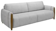 Sofá 3 Lugares 223cm Pés Madeira Amaranto Z32 Veludo Cinza - Mpozenato
