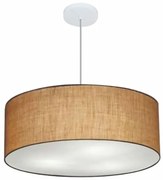 Lustre Pendente Cilíndrico Vivare Md-4079 Cúpula em Tecido 60x21cm - Bivolt