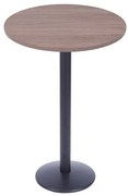 Mesa Bistro Luisiana com Tampo Redondo Imbuia de 70cm Base Ferro Preta - 60574 Sun House