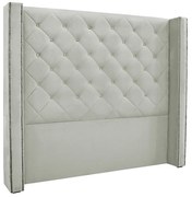 Cabeceira Decorativa Casal 1,64M Loewe Veludo Prata G63 - Gran Belo