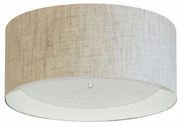 Plafon Cilíndrico Md-3161 Cúpula em Duplo Tecido 50x25cm Rústico Bege / Branco - Bivolt