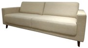 Sofa Lana 3 Lugares Linho cor Bege com Pes Nozes 220 cm - 57549 Sun House