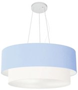 Pendente Cilíndrico Azul Bebê e Branco MJ-4073 Para Mesa de Jantar e Estar