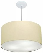 Lustre Pendente Cilíndrico Md-4080 Cúpula em Tecido 60x30cm Algodão Crú - Bivolt