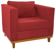 Poltrona Decorativa Europa Corano Vermelho ADJ Decor