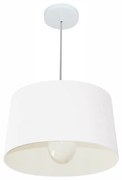 Lustre Pendente Cone Md-4241 Cúpula em Tecido 30/45x40cm Branco - Bivolt