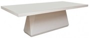 Mesa De Jantar Diamante com Vidro 210x110 Off White