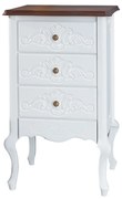 Mesa de Cabeceira Decorativa Zahra 3 Gavetas Branco/Imbuía G71 - Gran Belo