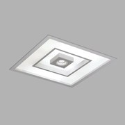 Luminária De Embutir Focus Quadrado C/ Aba 8Xe27 + 1Xmr16 50X50X10Cm |... (BT - Branco Texturizado)