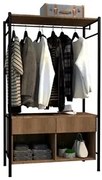 Guarda Roupa Solteiro Closet Industrial 90cm 2 Gavetas Paris Light Dem