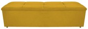 Calçadeira Munique 140 cm Casal Suede Amarelo - ADJ Decor