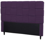 Cabeceira Cama Box Casal 140 cm Ravena Veludo Roxo - Simbal - Violeta escuro