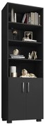 Livreiro Office Brian 02 Portas Pequenas L01 Preto TX - ADJ DECOR