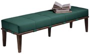 Recamier Decorativo 160cm Martínez Veludo Pés Madeira Verde/Imbúia G62 - Gran Belo