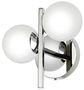Arandela C/ Globo B/2 15X24X21Cm Metal E Vidro 2 X G9 Globo Ø10Cm |Old... (PRETO, FOSCO)