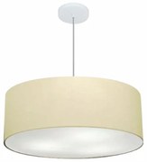 Lustre Pendente Cilíndrico Md-4079 Cúpula em Tecido 60x21cm Algodão Crú - Bivolt