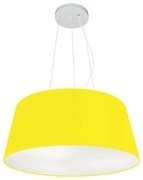 Lustre Pendente Cone Md-4048 Cúpula em Tecido 21/50x40cm Amarelo - Bivolt