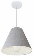 Lustre Pendente Cone Md-4028 Cúpula em Tecido 25/30x12cm Rustico Cinza - Bivolt