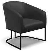 Poltrona Decorativa Industrial Preto Stella Sintético D03 - D'Rossi - Preto