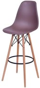 Banqueta Eames Polipropileno Cafe Fosco Base Madeira - 54755 Sun House