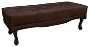 Recamier Decorativo 140cm Loewe Suede Pés de Madeira Café G63 - Gran Belo