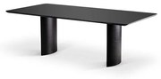 Mesa Jantar Perth Retangular Carvalho Preto Tampo Preto Acetinado 220cm - 68741 Sun House