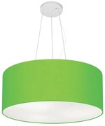 Lustre Pendente Cilíndrico Md-4047 Cúpula em Tecido 50x21cm Verde Limão - Bivolt