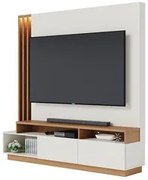 Estante Home Theater para TV 75 Pol. com LED 180cm Maitê C05 Off White