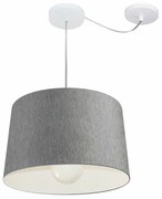 Lustre Pendente Cone Com Desvio Md-4275 Cúpula 30/45x40cm Rustico Cinza - Bivolt