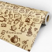 Papel de parede adesivo coffe marrom e bege